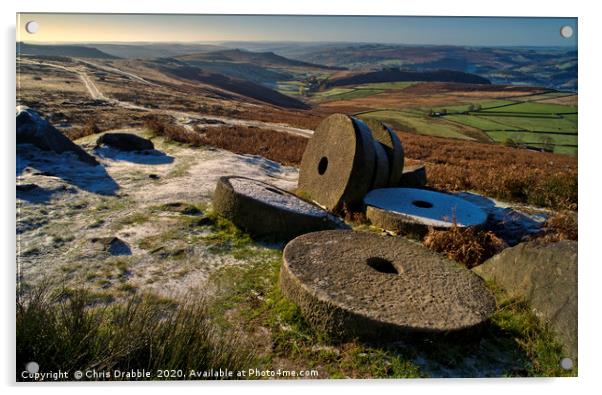 Abandoned Millstones at Stanage Edge Acrylic by Chris Drabble