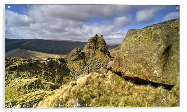 Alport Castles Acrylic by Chris Drabble