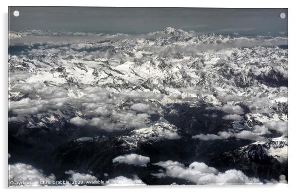 Mont Blanc on the horizon                          Acrylic by Chris Drabble