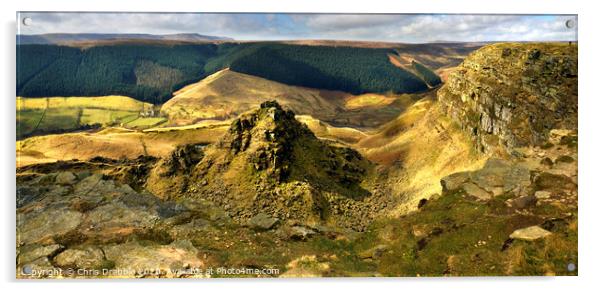 Alport Castles Acrylic by Chris Drabble