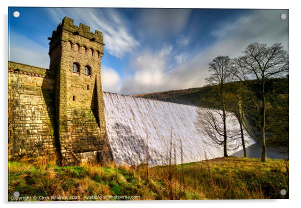 Derwent Dam tower Acrylic by Chris Drabble