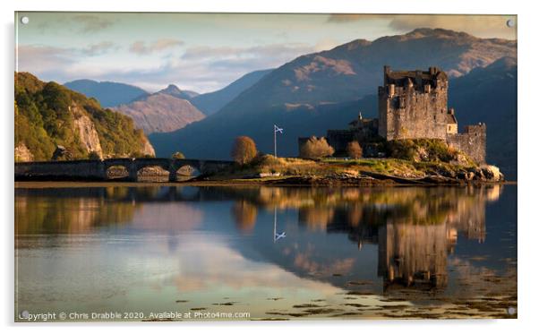 Reflections of Eilean Donan Castle Acrylic by Chris Drabble