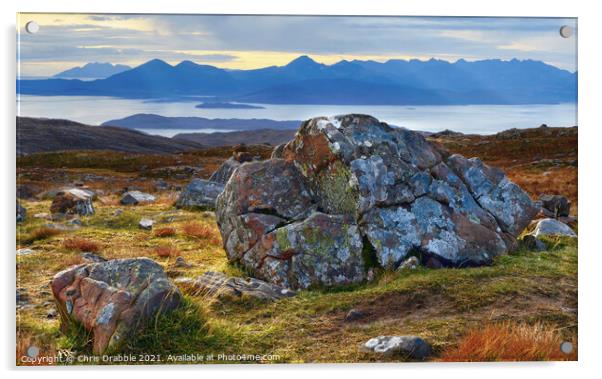 Summit of the Bealach na Ba Acrylic by Chris Drabble