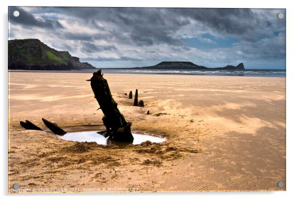 The wreck of the Helvetia Acrylic by Chris Drabble