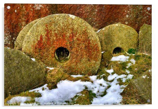 Abandoned millstones Acrylic by Chris Drabble