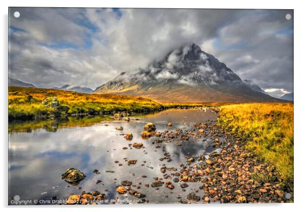 Clouds over Buchaille Etive Mor Acrylic by Chris Drabble