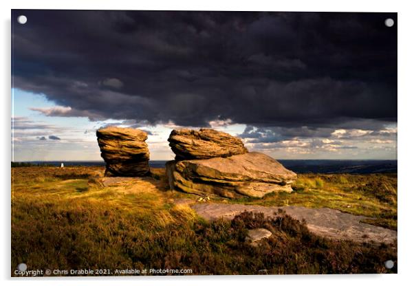 The Ox Stones caught in storm light Acrylic by Chris Drabble