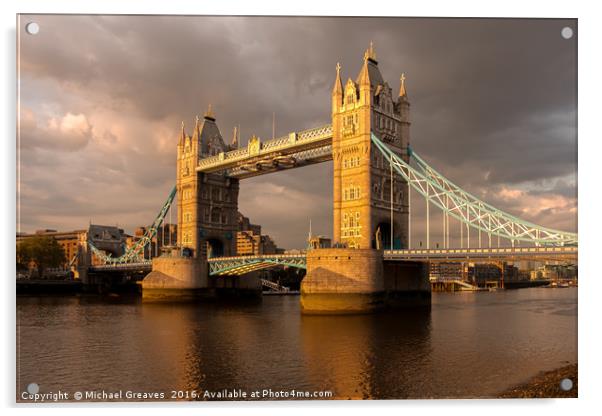Tower Bridge Acrylic by Michael Greaves