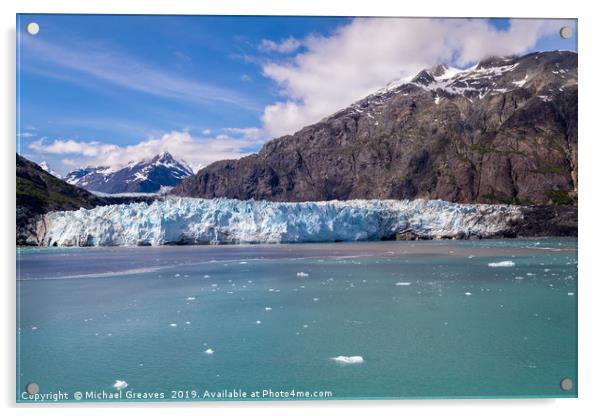 Margerie Glacier Acrylic by Michael Greaves