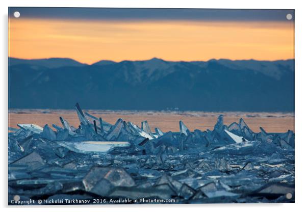 Baikal. Winter.  Acrylic by Nickolai Tarkhanov