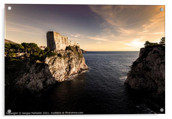 Fort of St. Lawrence (Fort Lovrjenac) in Dubrovnik Acrylic by Sergey Fedoskin