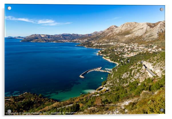 View of the Adriatic coast. Dalmatia Region. Croatia Acrylic by Sergey Fedoskin