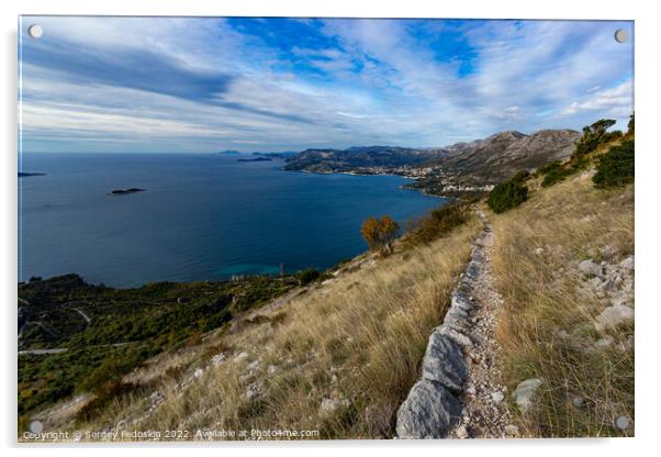 View of Adriatic coast in Croatia. Acrylic by Sergey Fedoskin