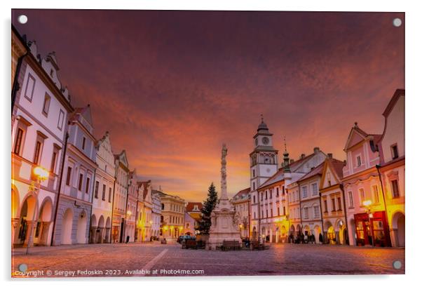 Old town of Trebon, Czechia Acrylic by Sergey Fedoskin