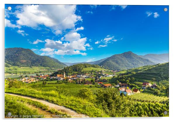 View into the Wachau valley Acrylic by Sergey Fedoskin