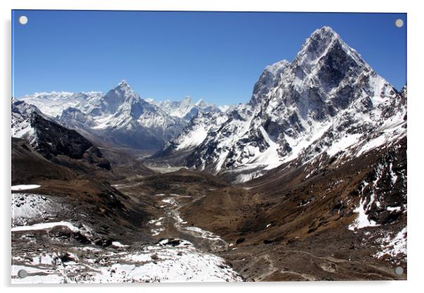 Valley in mountains of Sagarmatha National Park in Acrylic by Sergey Fedoskin