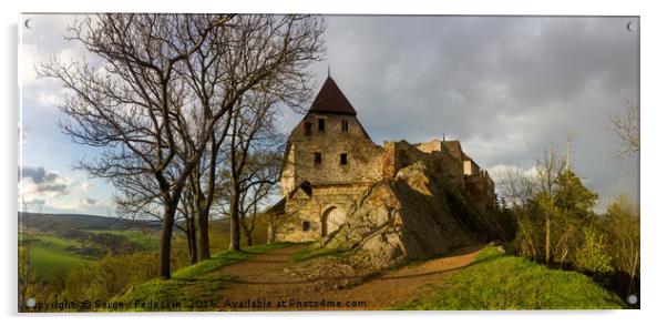 Old Castle Tochnik. Czechia. Acrylic by Sergey Fedoskin