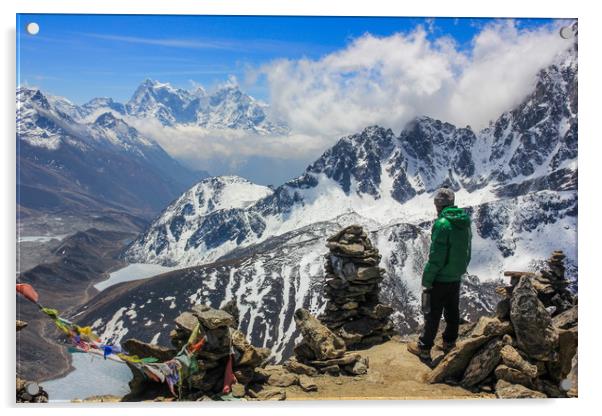 Man over Himalayas. Acrylic by Sergey Fedoskin