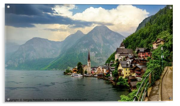 Hallstatt. Austrian Alps. Acrylic by Sergey Fedoskin