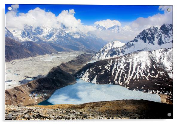 Lake in Himalayas. Acrylic by Sergey Fedoskin