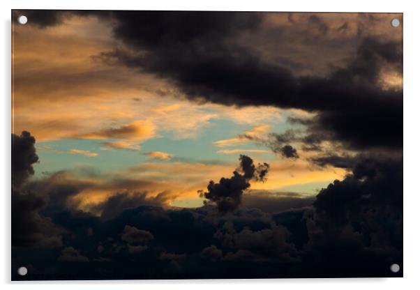 Dramatic sunset sky. Acrylic by Sergey Fedoskin