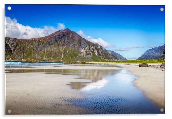 Flakstad beach Acrylic by Hamperium Photography