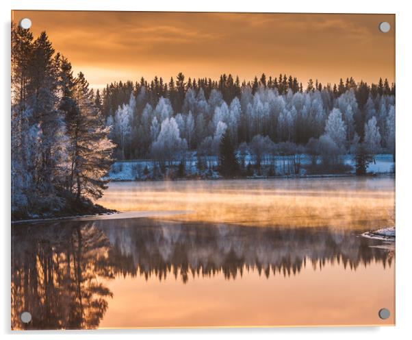 Dreamy winter sunset Acrylic by Hamperium Photography