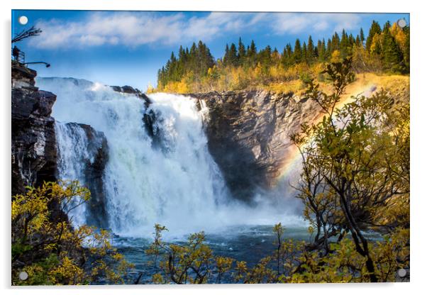 Biggest waterfall of Sweden Acrylic by Hamperium Photography