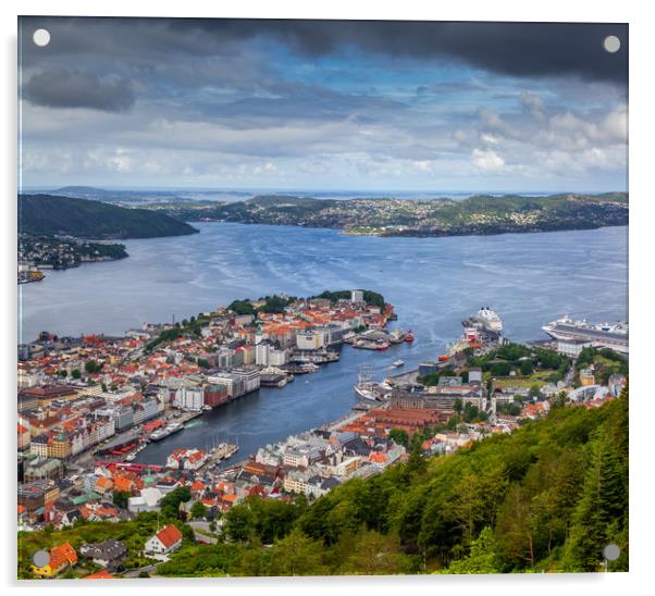 The city of Bergen Norway Acrylic by Hamperium Photography