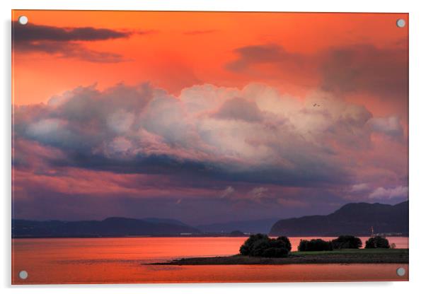 Sunset in Norway Acrylic by Hamperium Photography