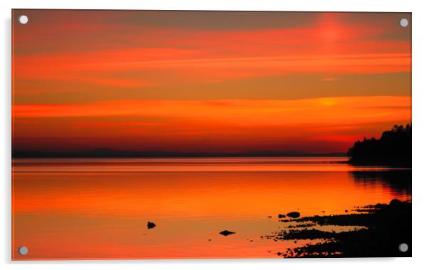 Swedish sunset Acrylic by Hamperium Photography