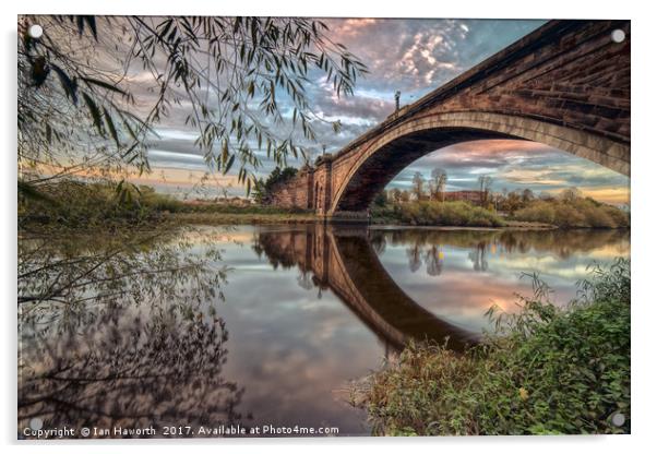 Grosvenor Bridge Chester Acrylic by Ian Haworth