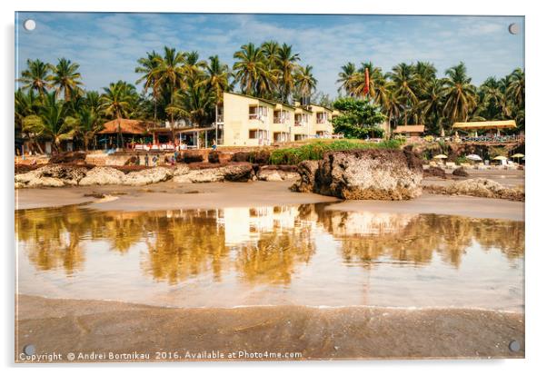 Guesthouse on the shore of Arabian Sea in Goa Acrylic by Andrei Bortnikau