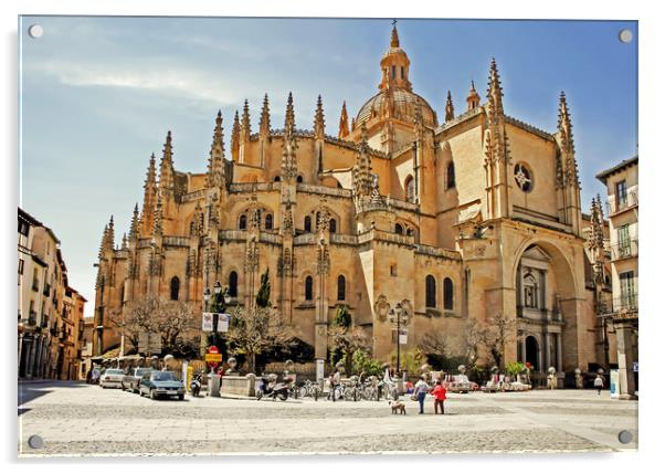 View of Cathedral of Segovia Acrylic by Igor Krylov