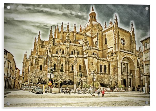 View of Cathedral of Segovia Acrylic by Igor Krylov