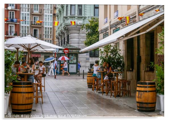 Cafe in the street Acrylic by Igor Krylov