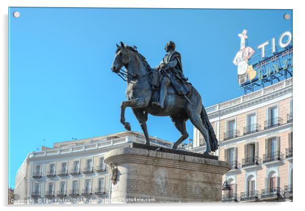 Monument of King Charles III in Madrid Acrylic by Igor Krylov