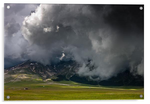 Cloudy Landscape Acrylic by Hans Kruse