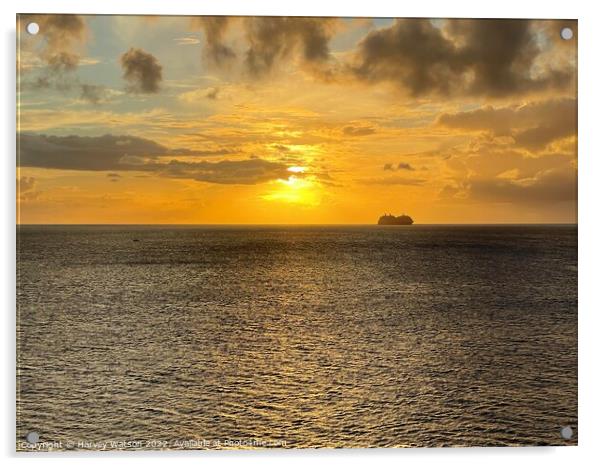 Sailing into the sunset Acrylic by Harvey Watson