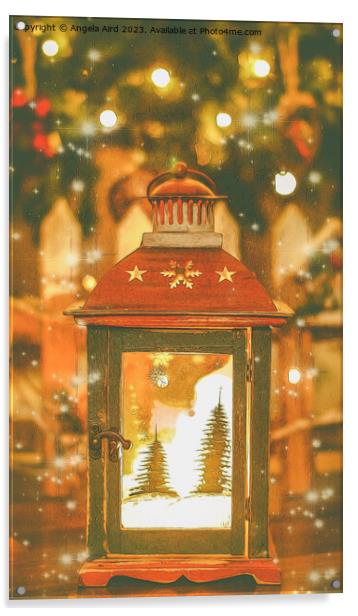 Christmas Lantern. Acrylic by Angela Aird