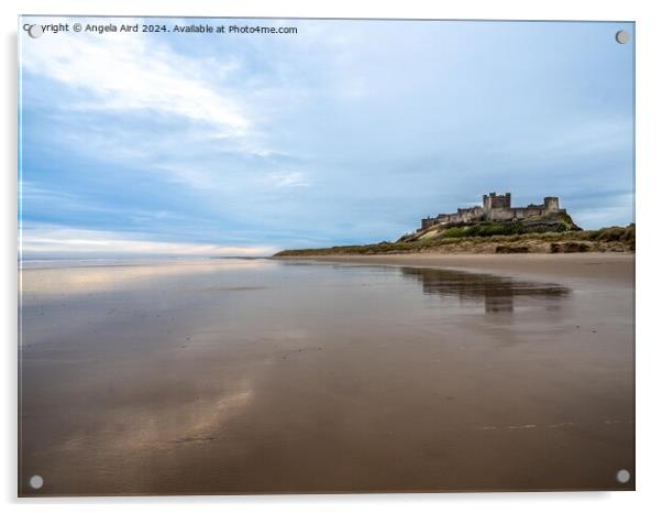 Bamburgh Castle. Acrylic by Angela Aird