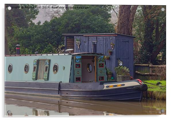 Canal Boat Acrylic by Angela Aird