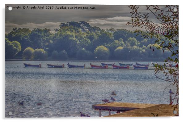 Petersfield Lake. Acrylic by Angela Aird