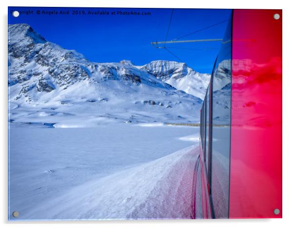 Bernina Express. Acrylic by Angela Aird