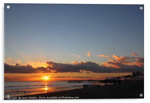 Sunset at Hastings Beach Acrylic by Jason Stubbs