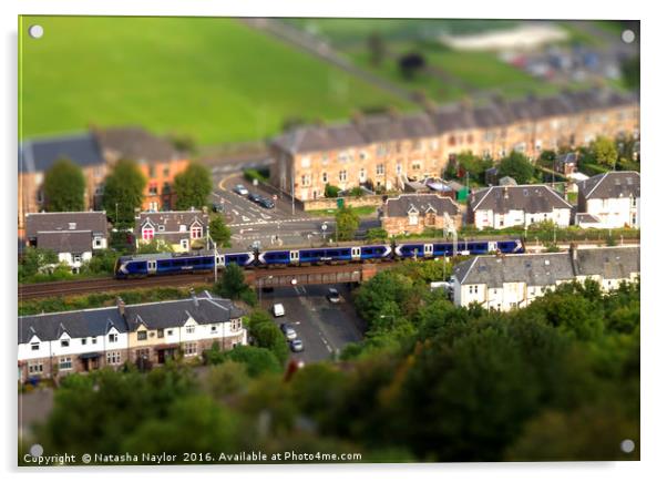 Tilt Shift Train Acrylic by Natasha Naylor