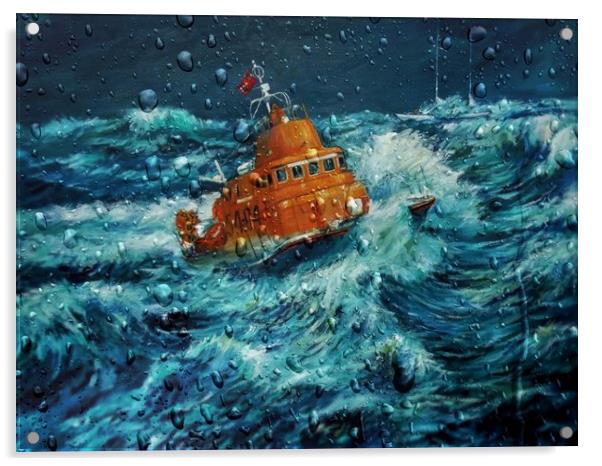 Stormy Seas Acrylic by Henry Horton
