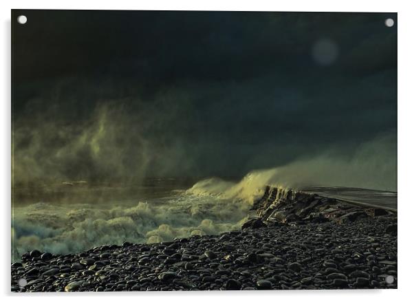 Stormy sea Acrylic by Henry Horton