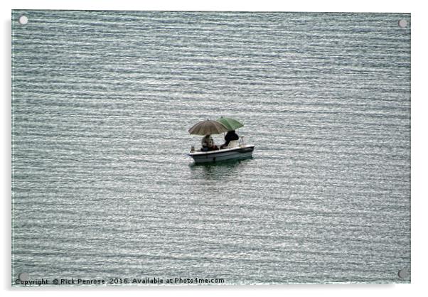 Fishing In The Rain Acrylic by Rick Penrose