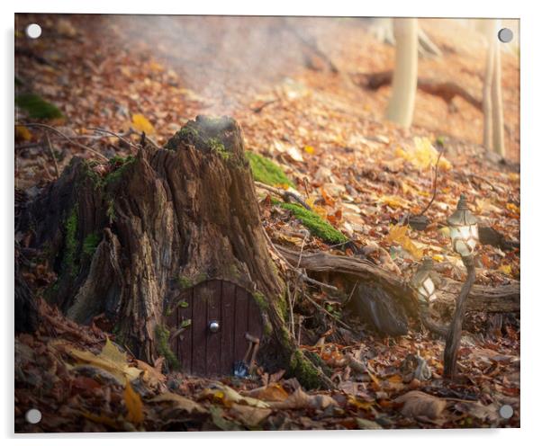 Tree-Stump House Acrylic by Samuel Kerr